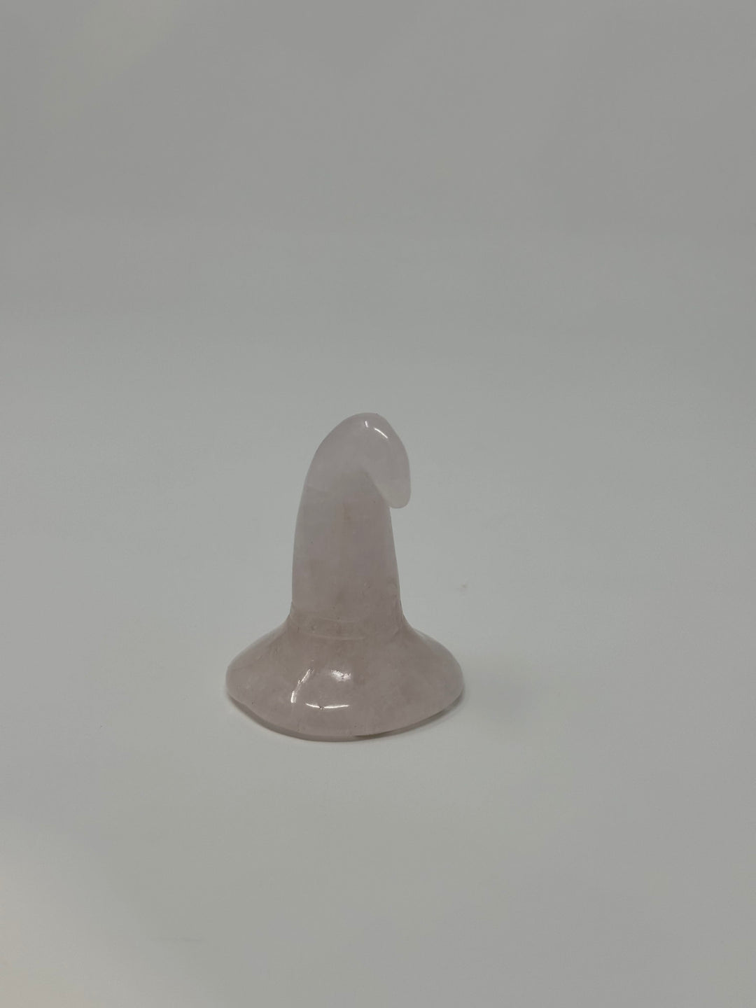 Rose Quartz Witch Hat Carving (1.5x2") | Harmony Store Carving
