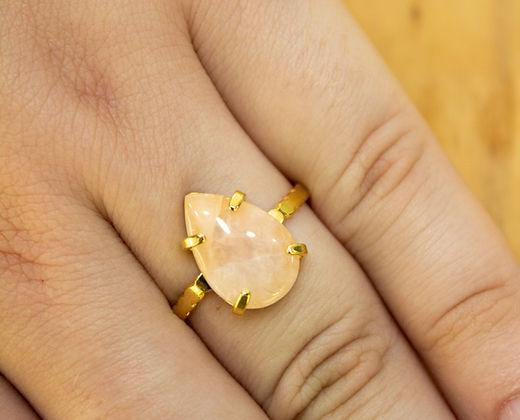 Rose Quartz Zig Zag Ring | The Harmony Store Ring