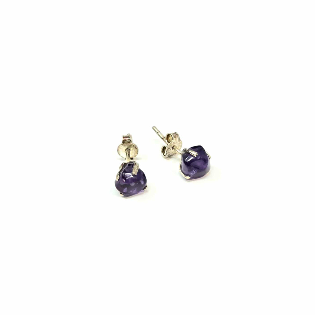 Rough Amethyst Sterling Silver Studs | Harmony Earrings