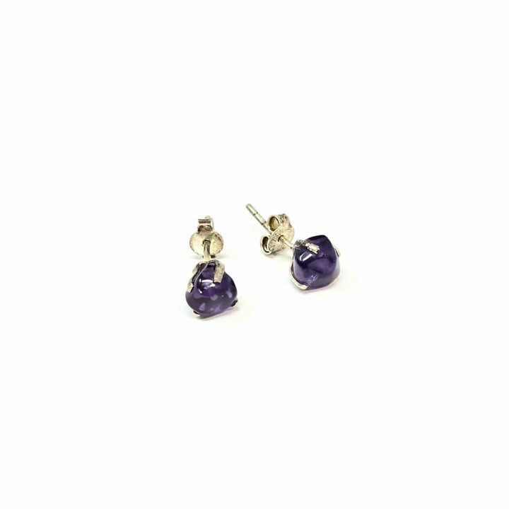 Rough Amethyst Sterling Silver Studs | Harmony Earrings
