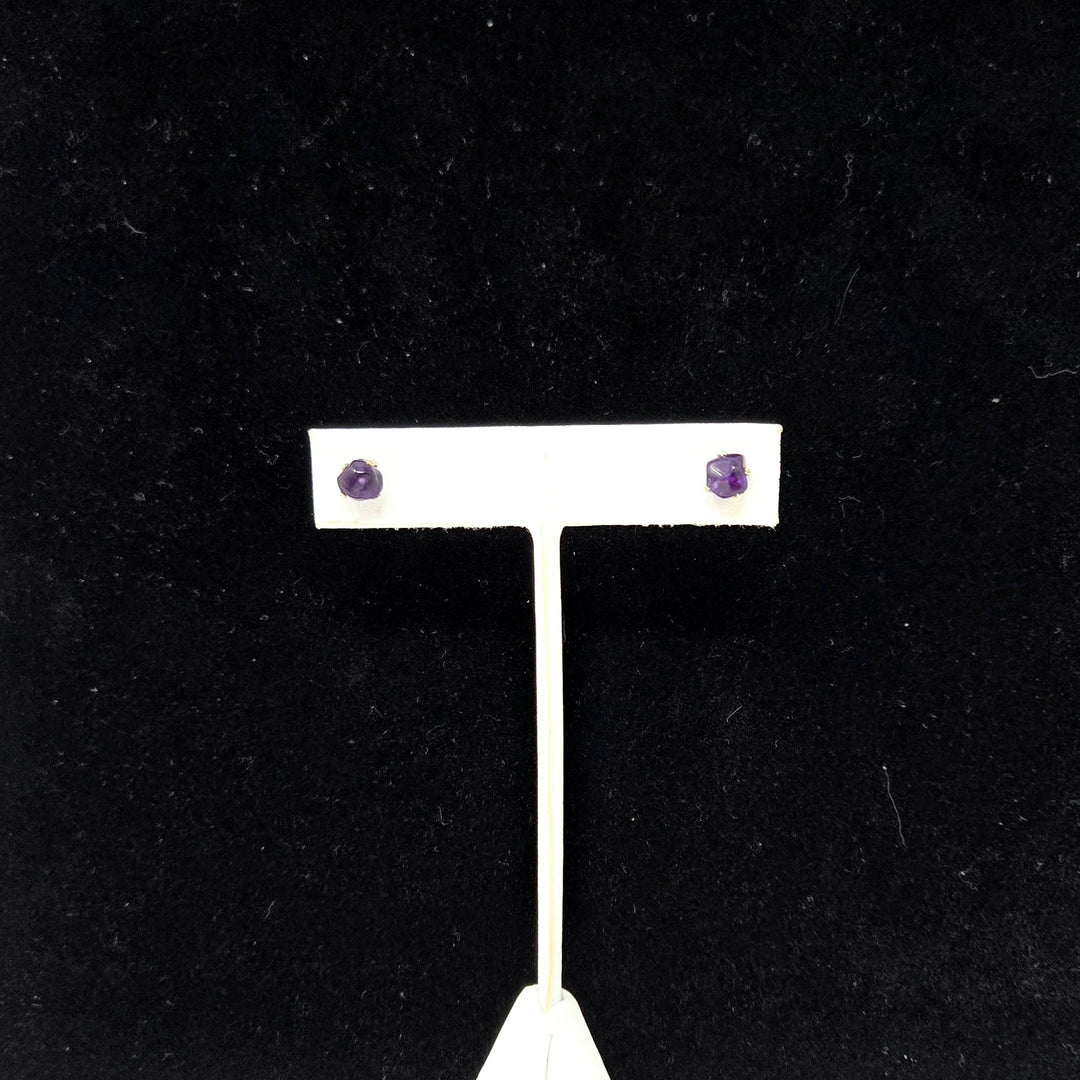 Rough Amethyst Sterling Silver Studs | Harmony Earrings