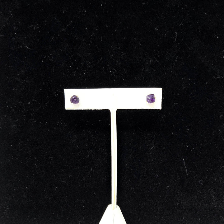 Rough Amethyst Sterling Silver Studs | Harmony Earrings