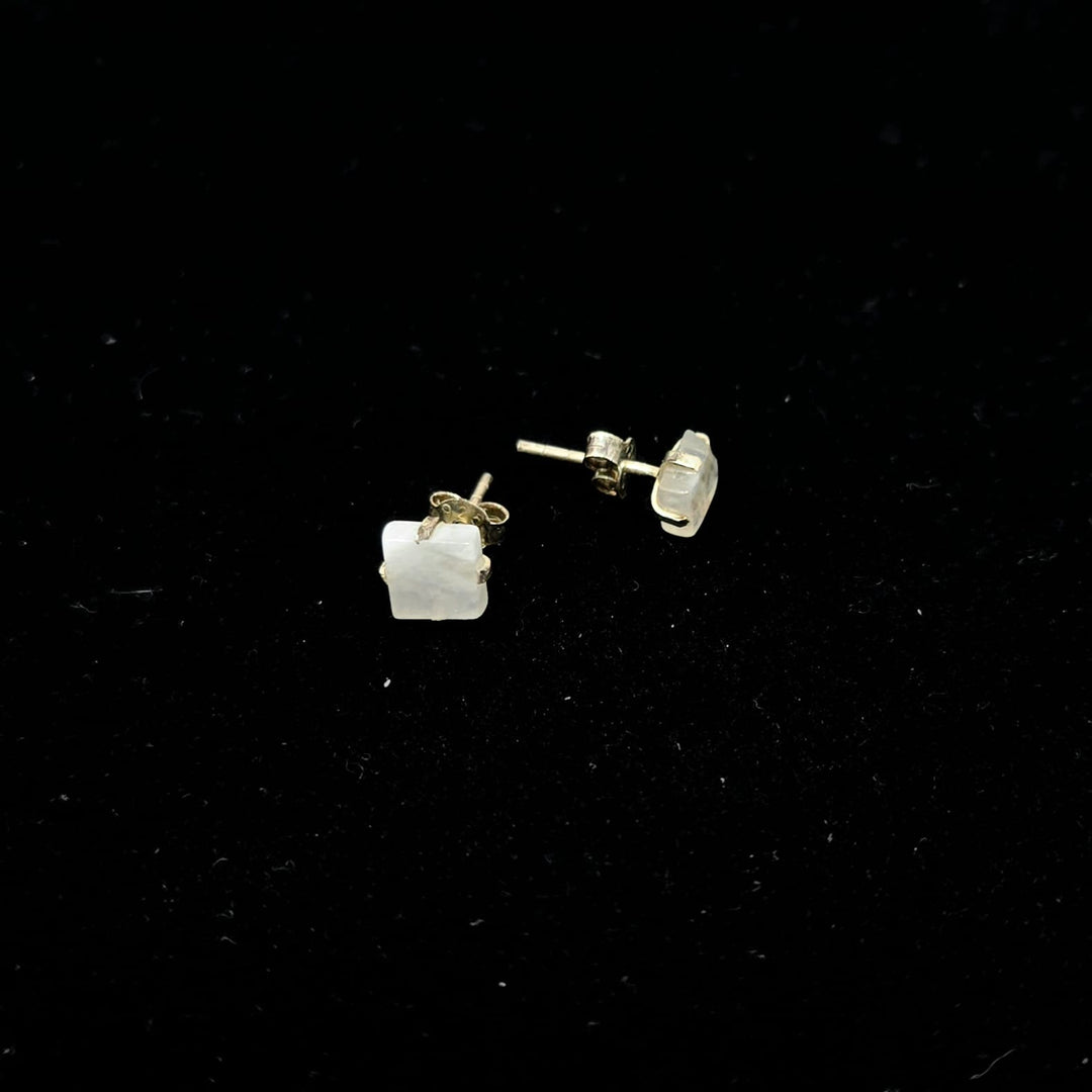 Rough Moonstone Stud Earrings | The Harmony Store Earrings