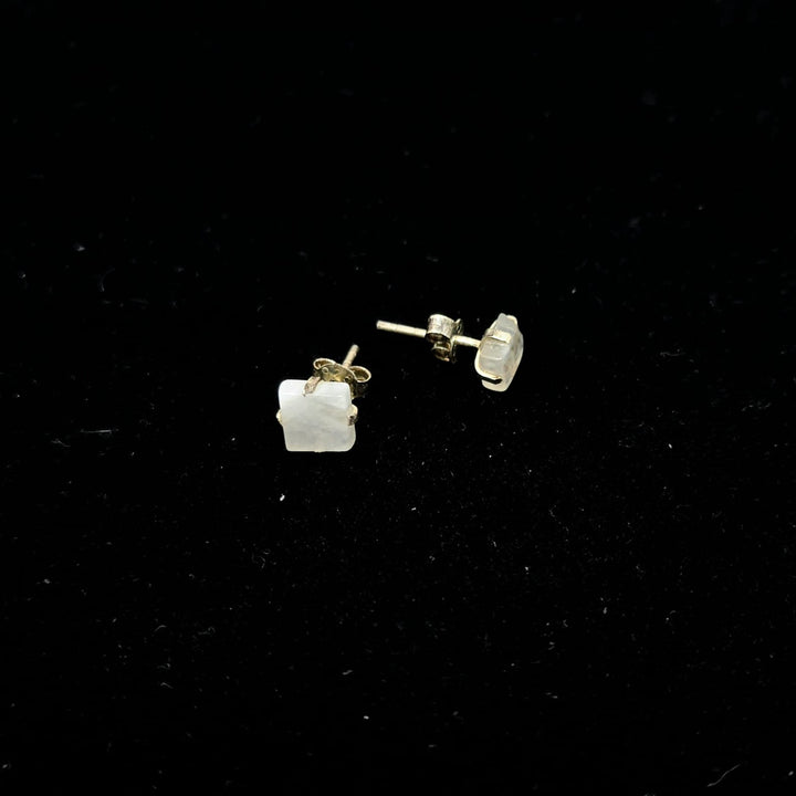 Rough Moonstone Stud Earrings | The Harmony Store Earrings