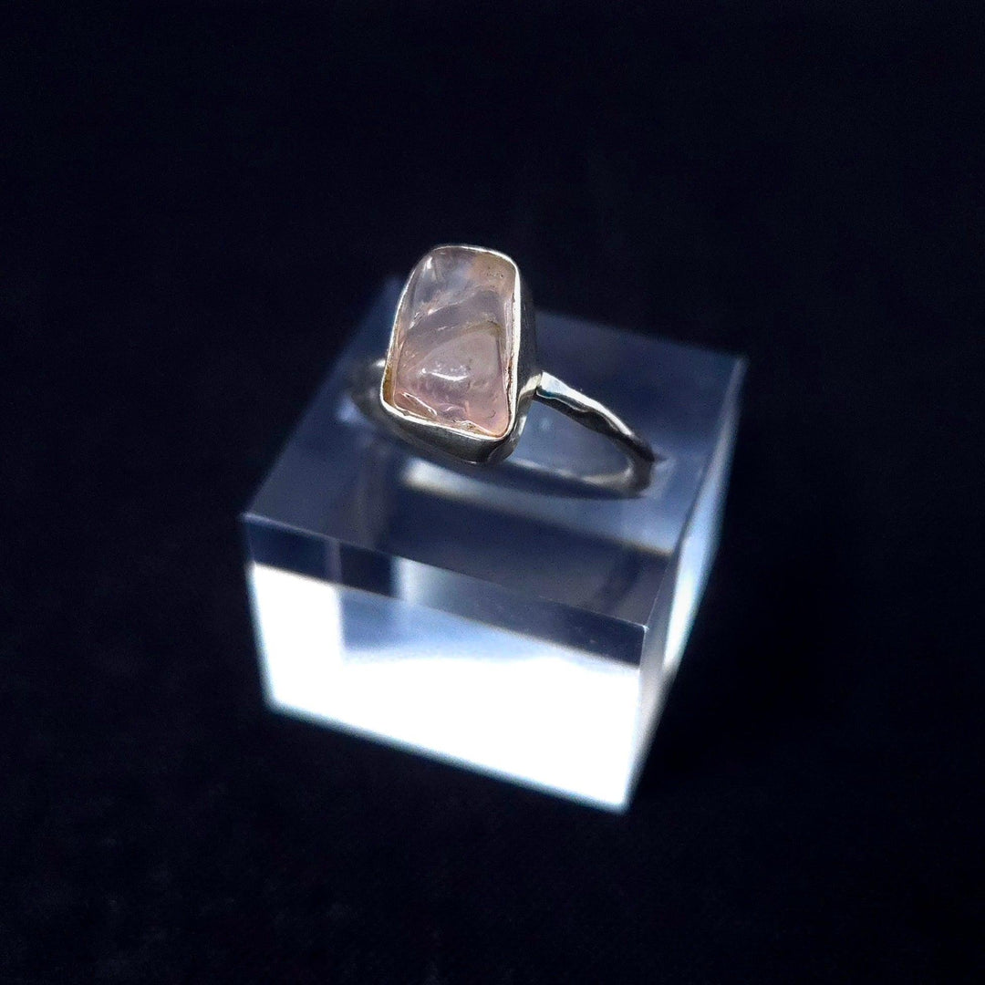 Rough Rose Quartz Sterling Silver Ring | Harmony Store Ring