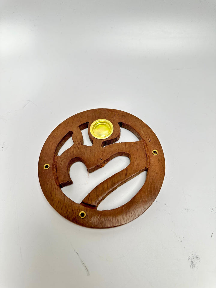 Round Wooden Incense Burner 4-Inch | The Harmony Store Incense Holder