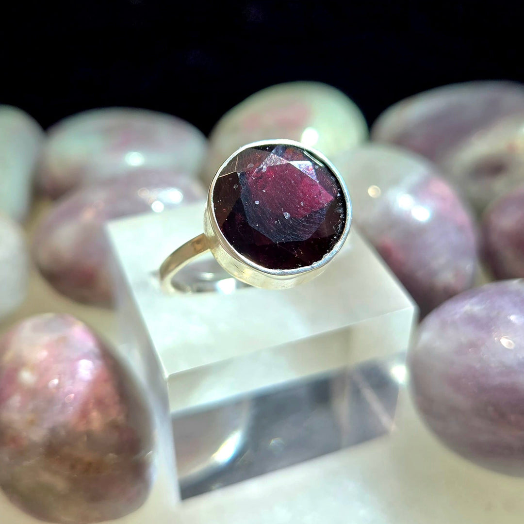 Ruby Faceted 925 Sterling Silver Ring | The Harmony Store Ring