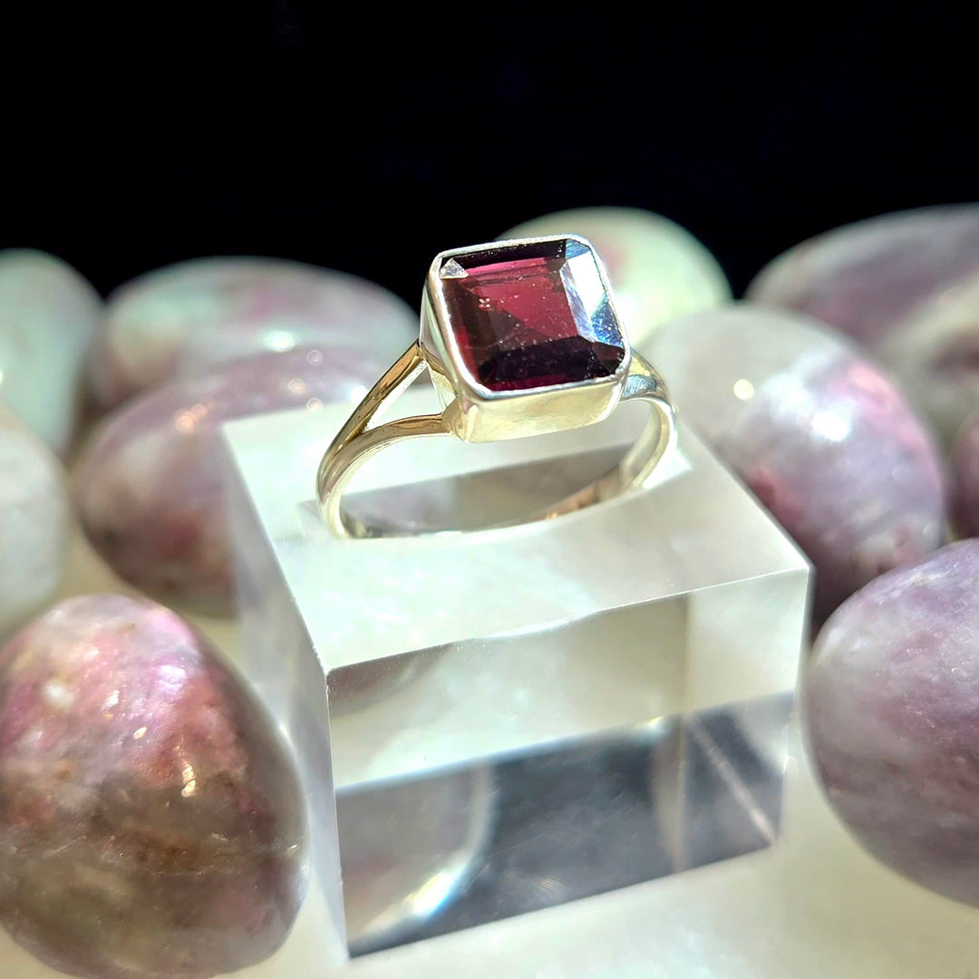 Ruby Faceted 925 Sterling Silver Ring | The Harmony Store Ring