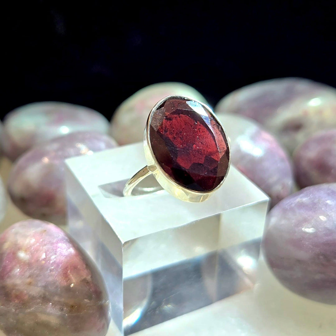 Ruby Faceted 925 Sterling Silver Ring | The Harmony Store Ring