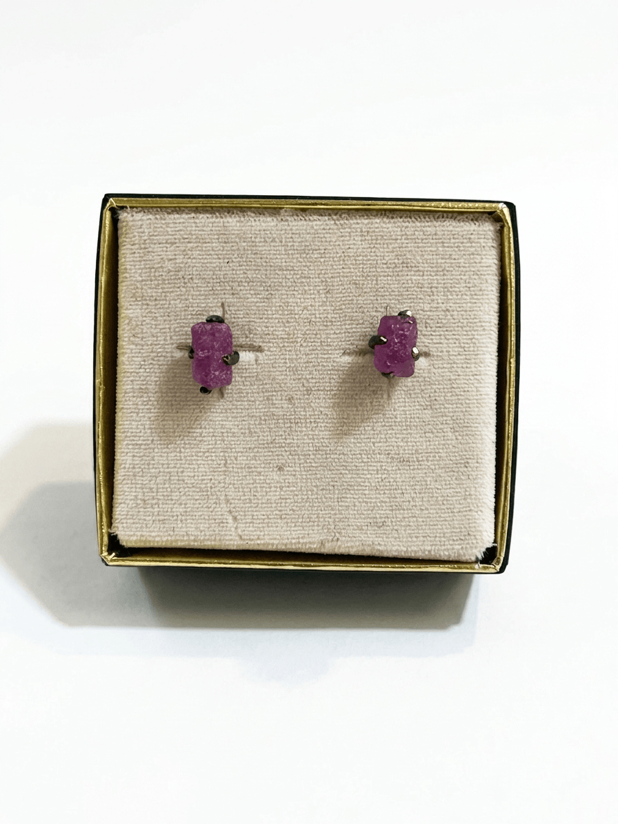 Ruby 925 Silver Stud Earrings | The Harmony Store Earrings