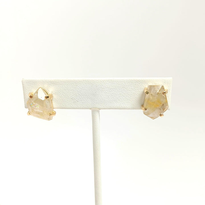 Rutilated Quartz Claw Studs | The Harmony Store Earrings