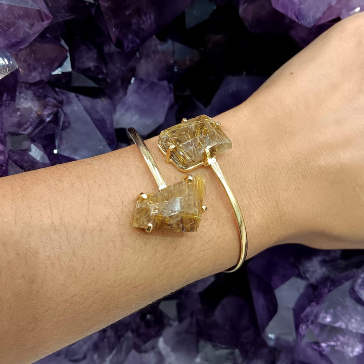 Rutilated Quartz Dual Faceted Bracelet | The Harmony Store Rutilated Quartz