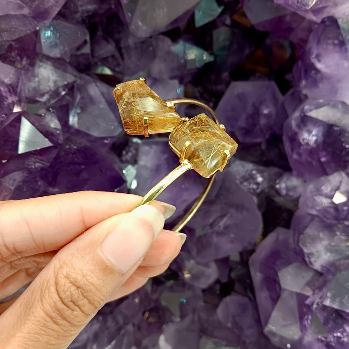 Rutilated Quartz Dual Faceted Bracelet | The Harmony Store Rutilated Quartz
