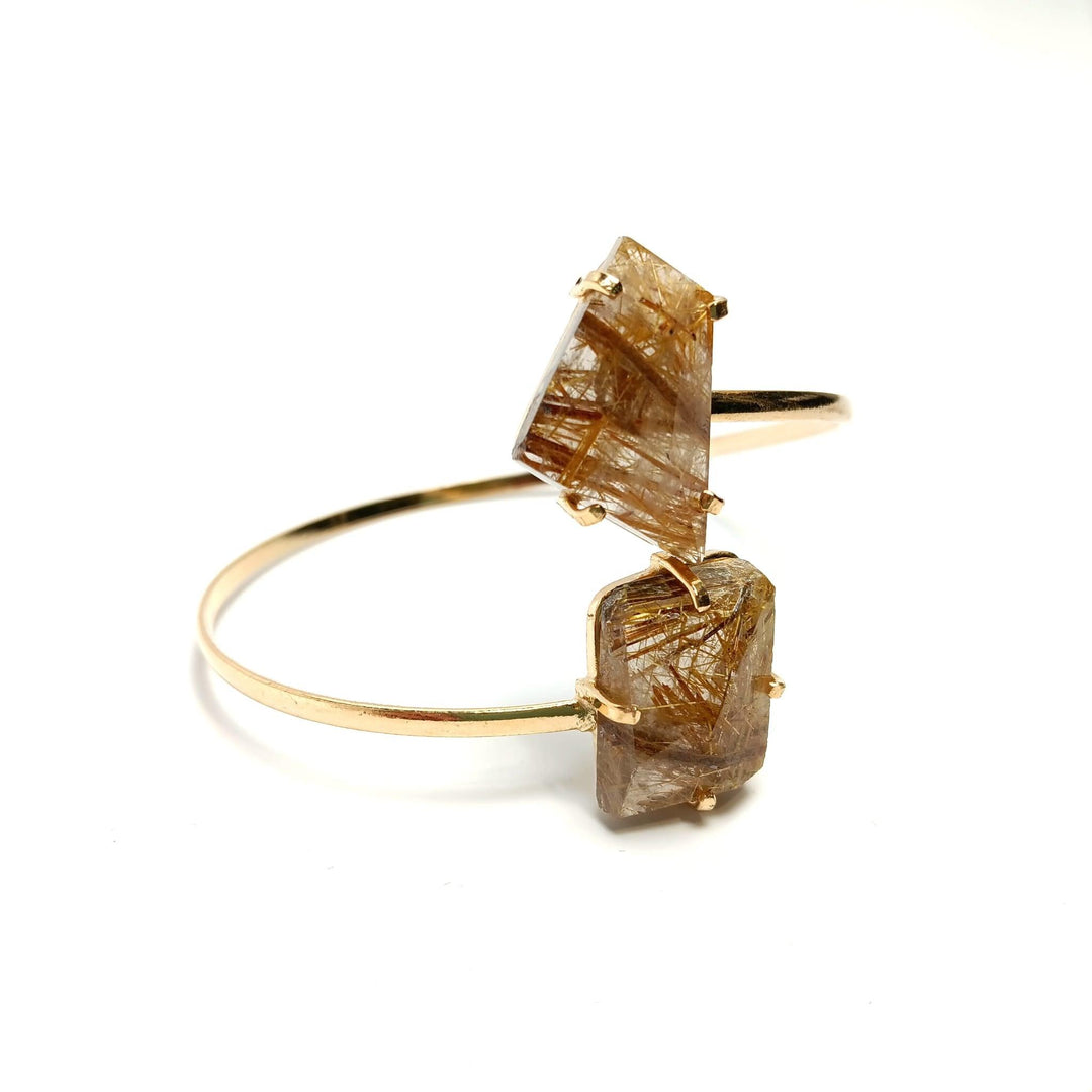 Rutilated Quartz Dual Faceted Bracelet - The Harmony Store