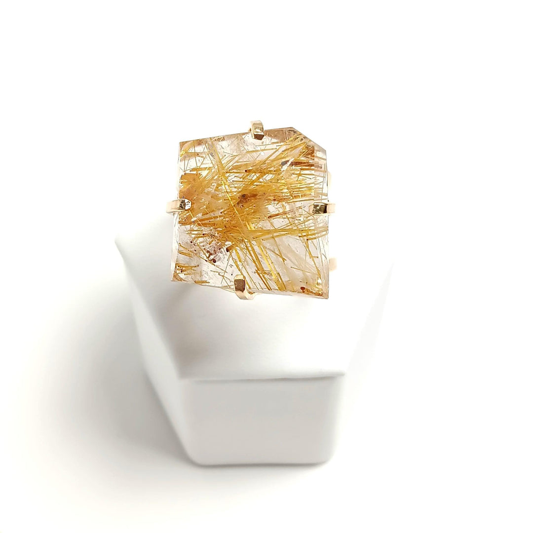Rutilated Quartz Faceted Arc Ring | The Harmony Store Rutilated Quartz