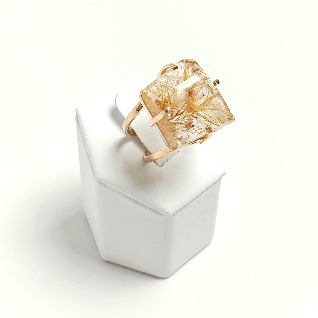Rutilated Quartz Faceted Arc Ring | The Harmony Store Rutilated Quartz