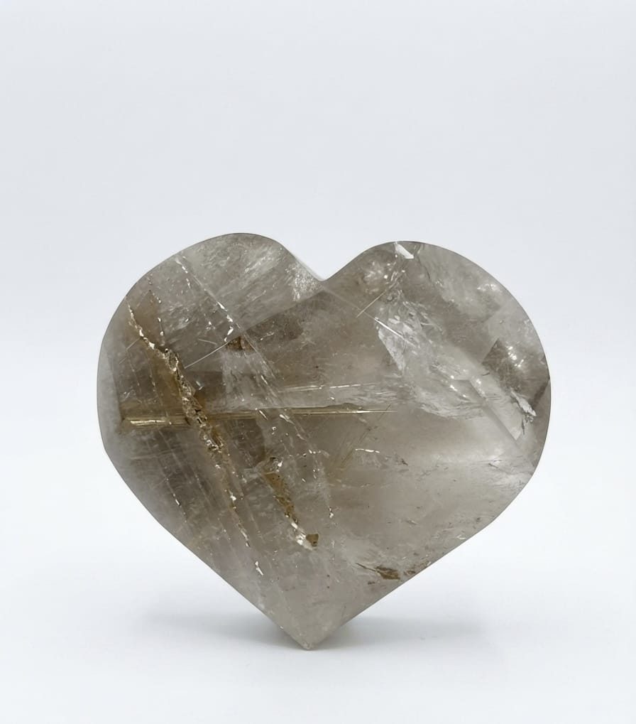 Rutilated Quartz Faceted Heart | The Harmony Store Heart