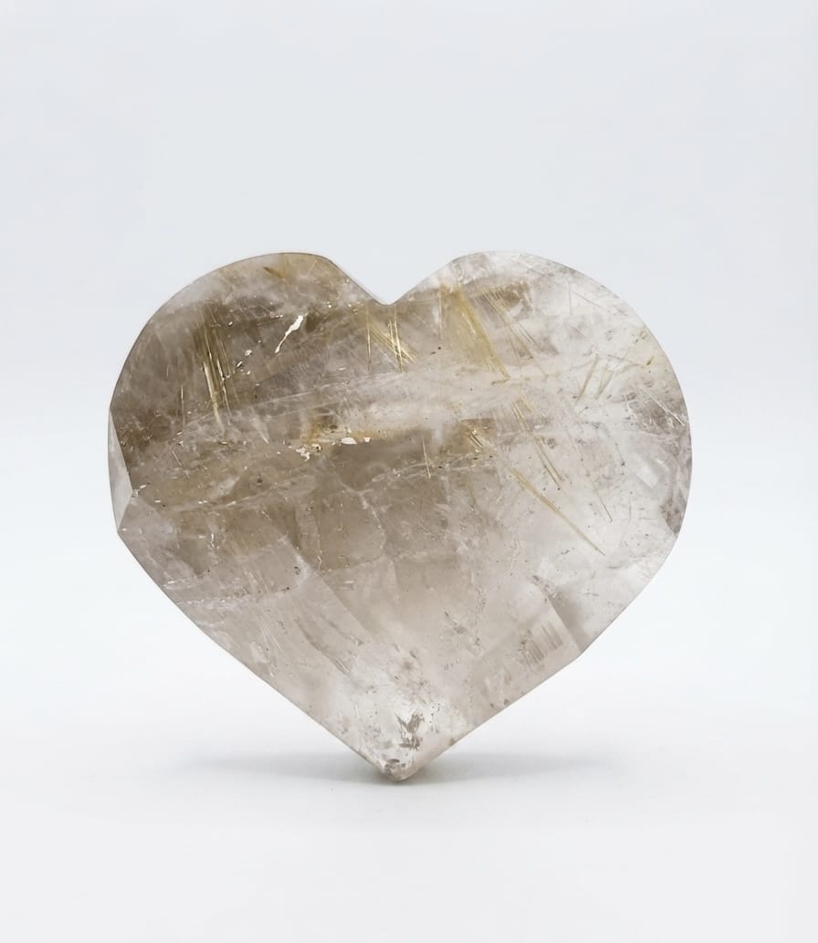 Rutilated Quartz Faceted Heart | The Harmony Store Heart