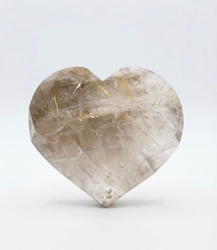 Rutilated Quartz Faceted Heart | The Harmony Store Heart