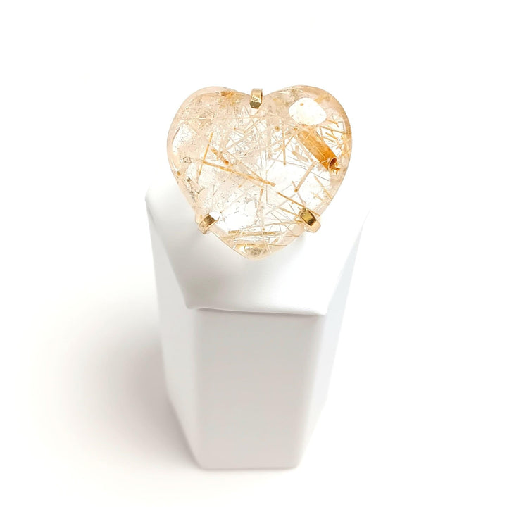 Rutilated Quartz Heart Arc Ring - The Harmony Store