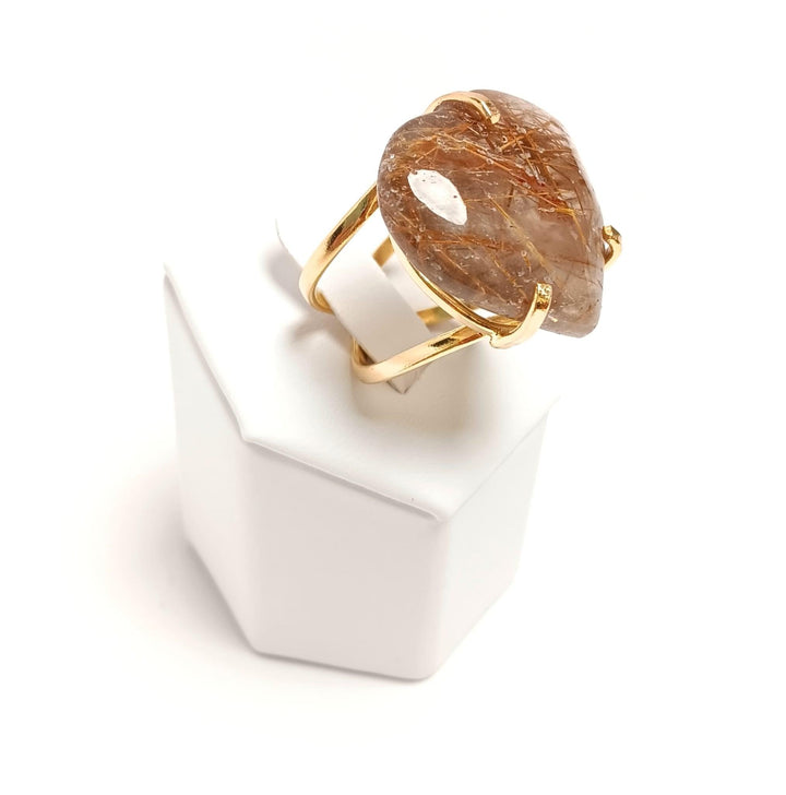 Rutilated Quartz Heart Arc Ring - The Harmony Store