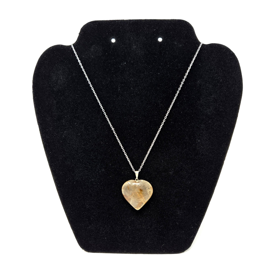 Rutilated Quartz Heart Pendant 25mm | The Harmony Store Pendant