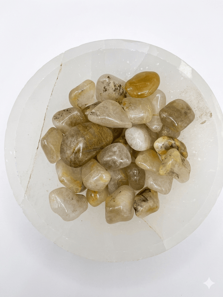 Rutilated Quartz Tumbled Stone | The Harmony Store Tumbled Stone