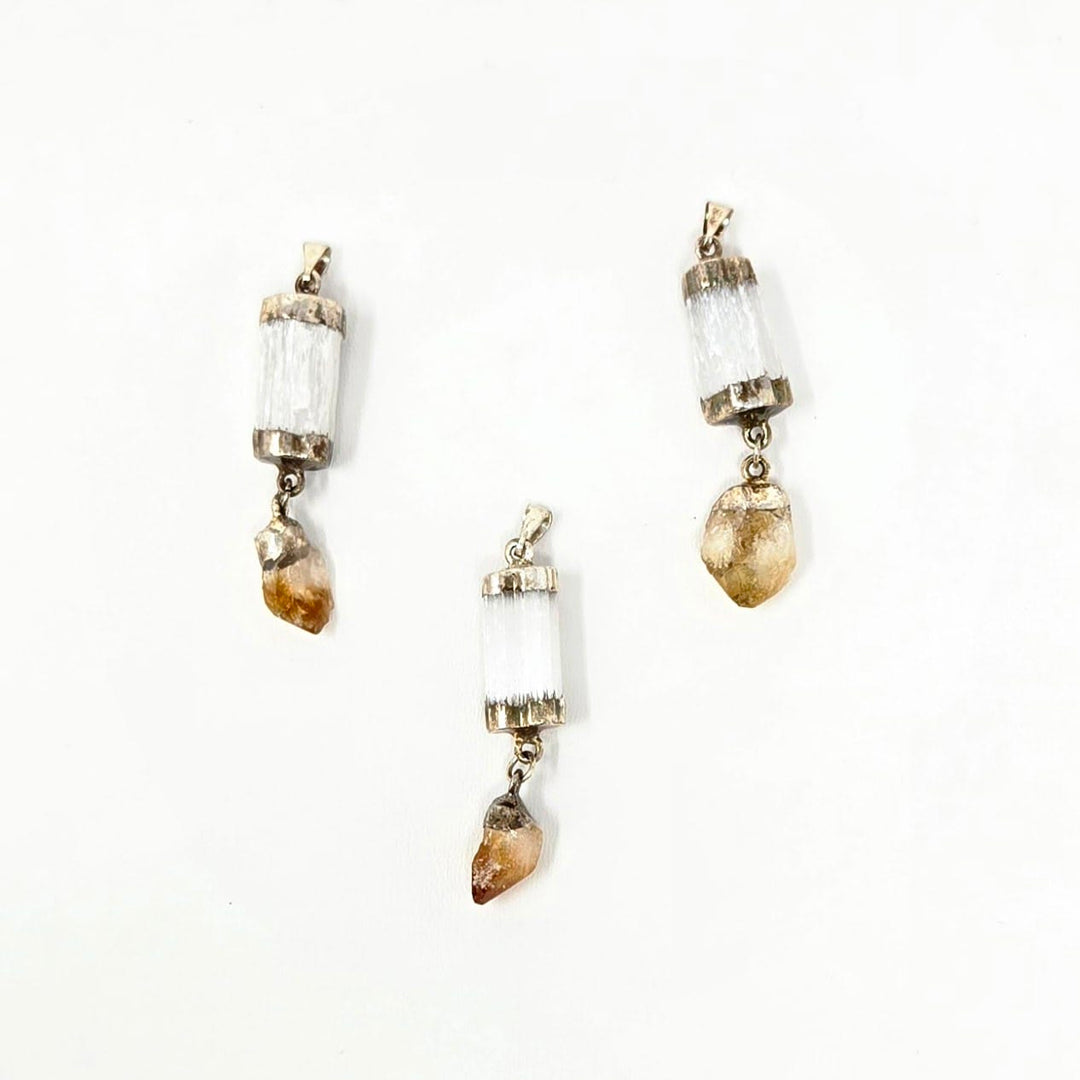 Selenite & Citrine Balance Point Pendant | The Harmony Store Pendant