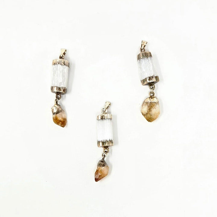 Selenite &amp; Citrine Balance Point Pendant | The Harmony Store Pendant