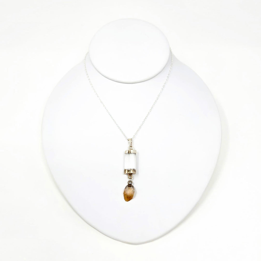 Selenite &amp; Citrine Balance Point Pendant | The Harmony Store Pendant