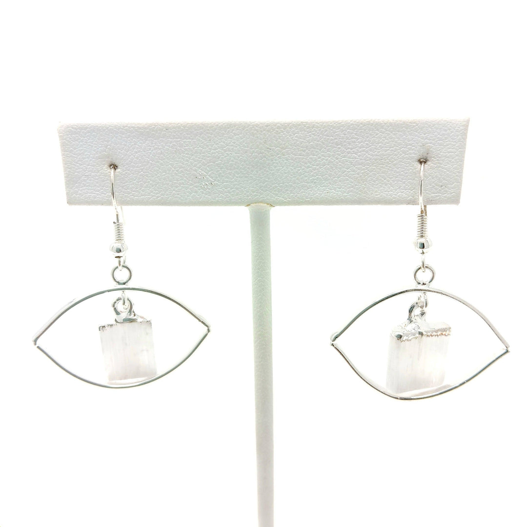 Selenite Eye Dangle Earrings | The Harmony Store Earrings