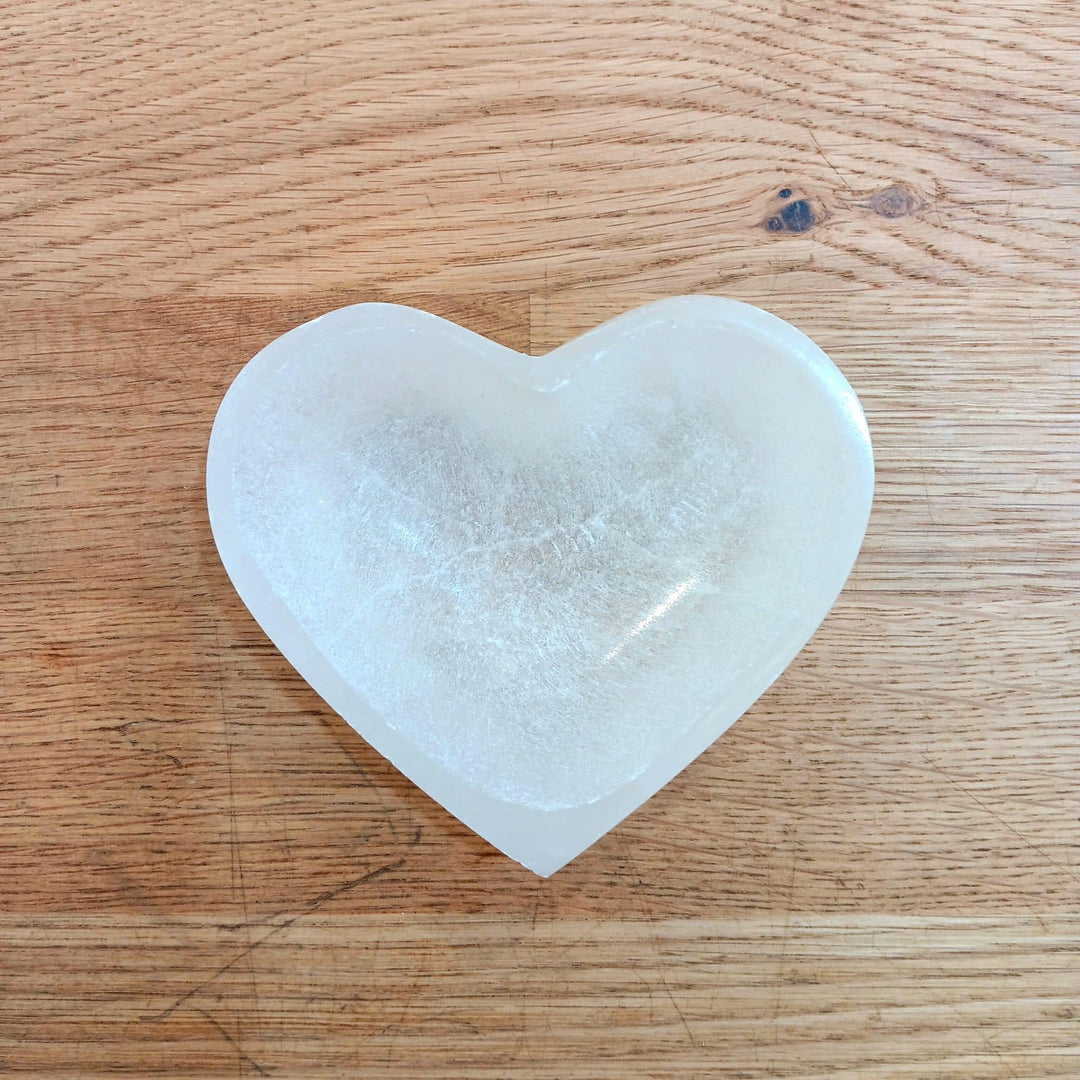 Selenite Heart Charging Bowl 4-Inch | The Harmony Store Charging Bowl