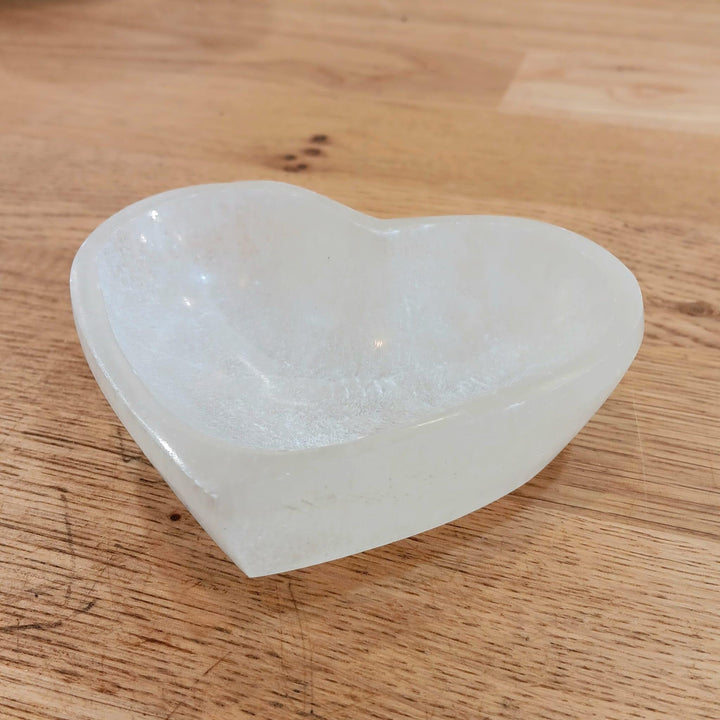 Selenite Heart Charging Bowl 4-Inch | The Harmony Store Charging Bowl