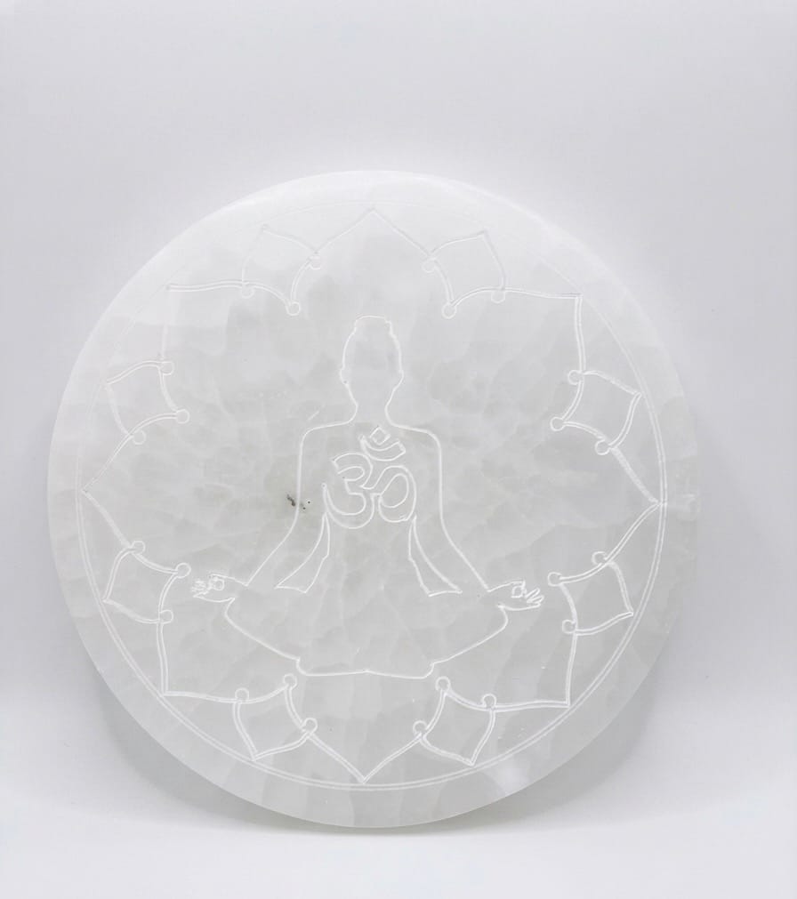 Selenite OM Charging Plate 6-Inch | The Harmony Store Charging Plate