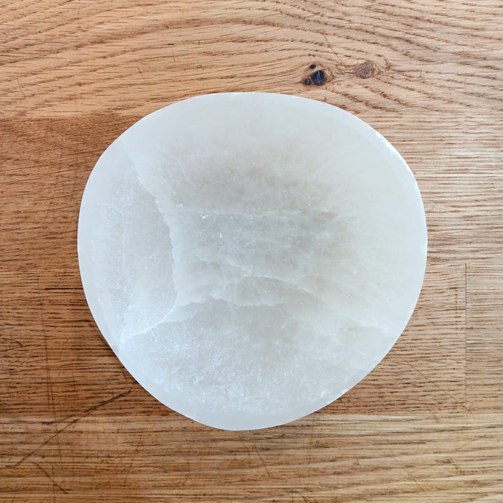 Selenite Cleansing Bowl | Crystal Charging Dish Crystal Slab