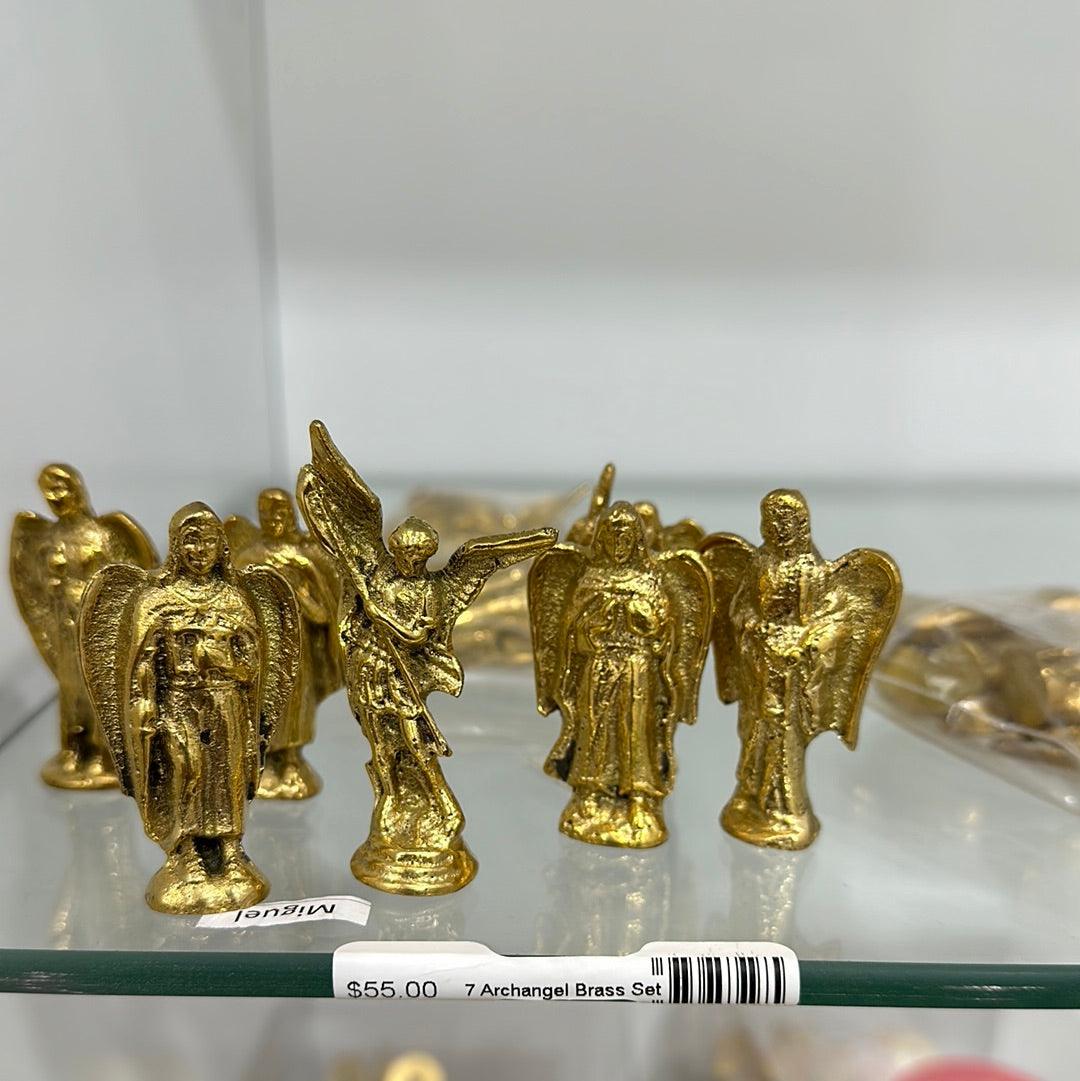 7 Archangel Brass Figurine Set | The Harmony Store Statue