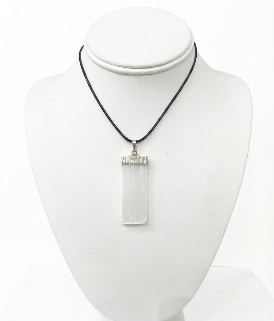 Silver Plated Selenite Pendant | The Harmony Store Pendant
