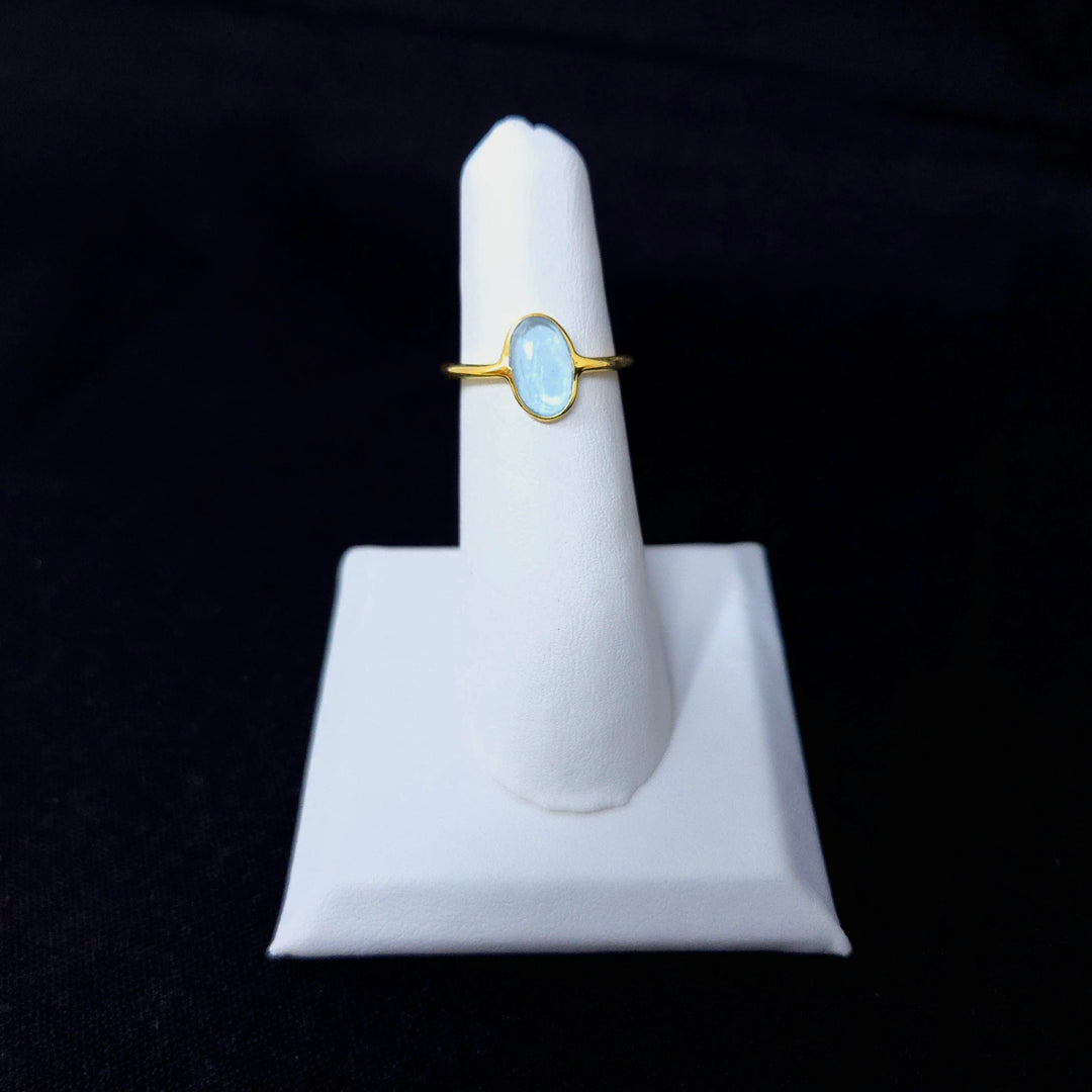 Sky Blue Topaz Gold Flat 925 Ring | The Harmony Store Ring