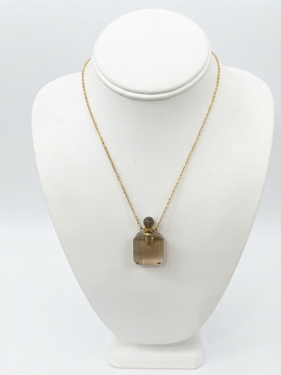 Smoky Quartz Gemstone Bottle Necklace | The Harmony Store Necklace