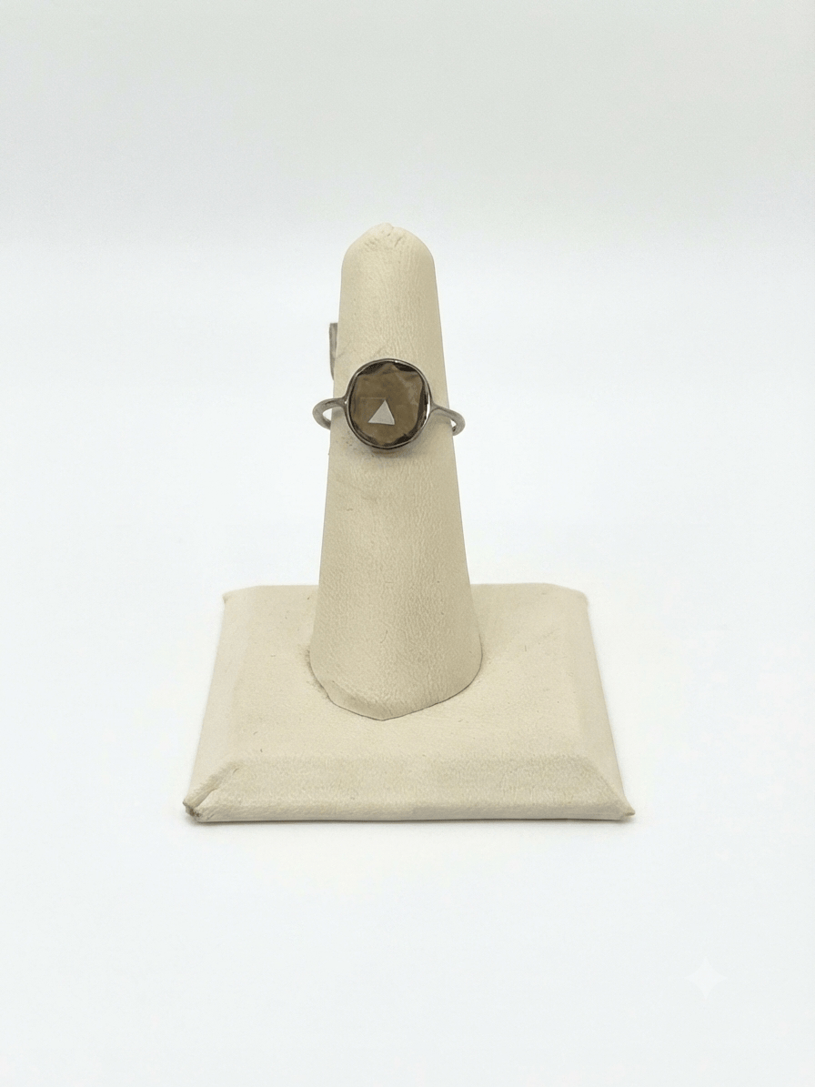 Smoky Quartz Faceted Silver Ring | The Harmony Store Ring