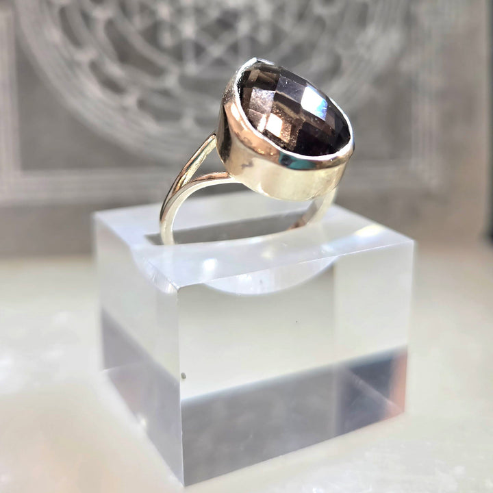 Smoky Quartz Teardrop 925 Ring | The Harmony Store Ring