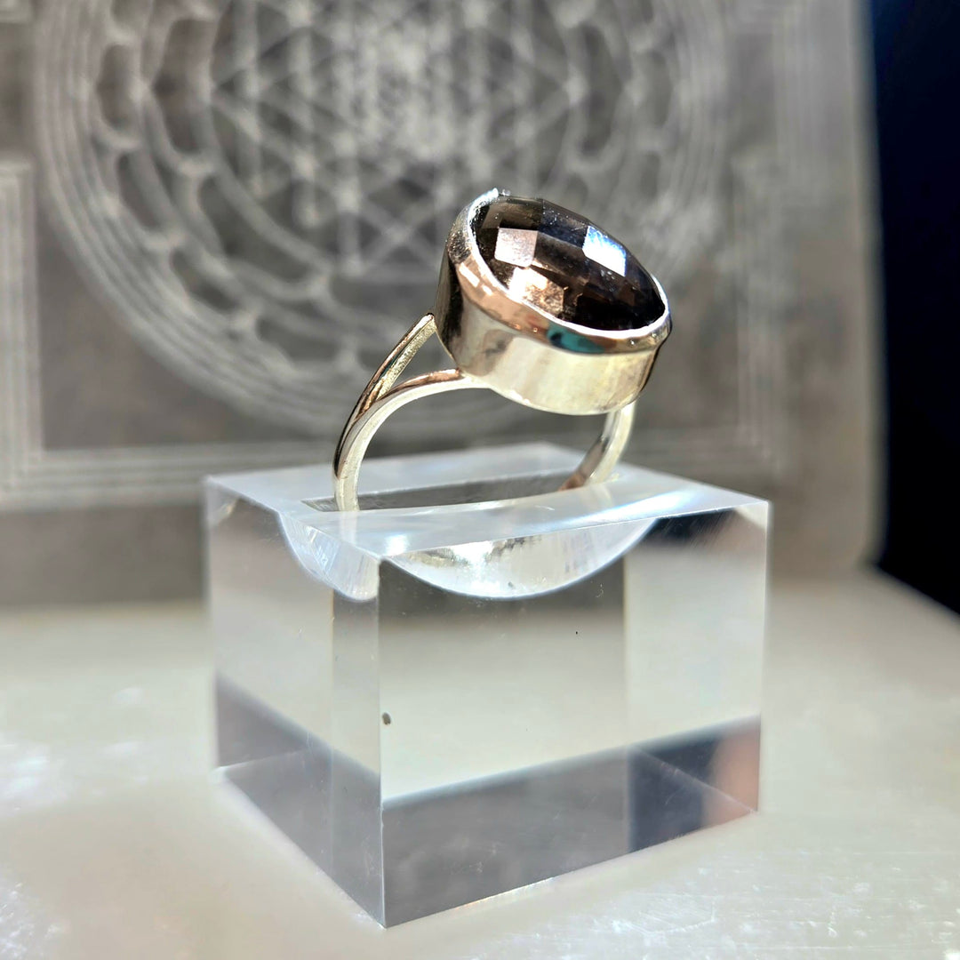 Smoky Quartz Teardrop 925 Ring | The Harmony Store Ring