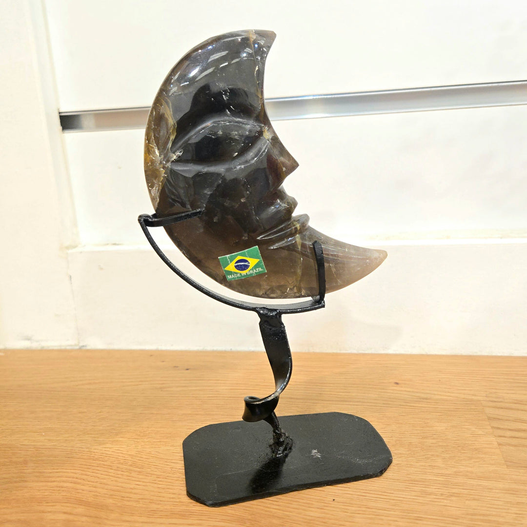 Smoky Quartz Moon on Stand | The Harmony Store Sphere