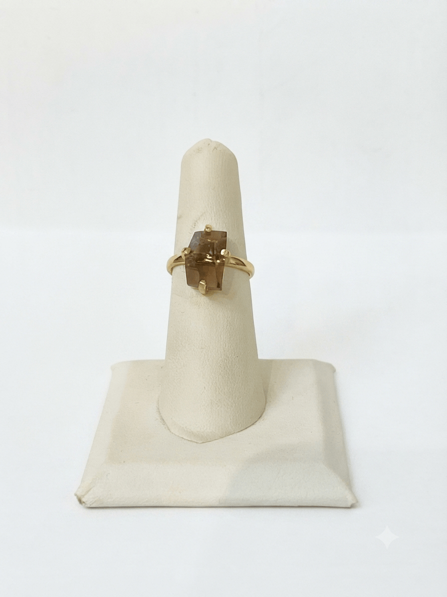 Smoky Quartz Wire Faceted Ring | The Harmony Store Ring