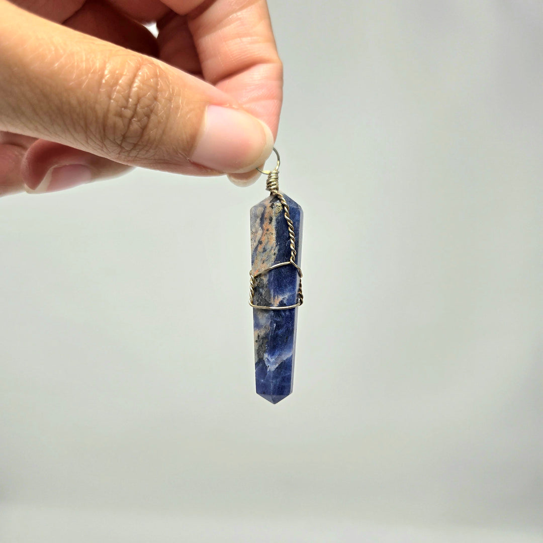 Sodalite Wire Wrapped Pendant 1.75-Inch | The Harmony Store Pendant