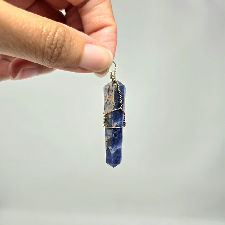 Sodalite Wire Wrapped Pendant 1.75-Inch | The Harmony Store Pendant