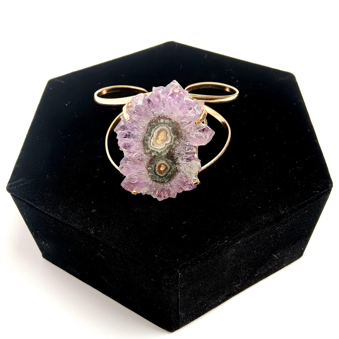 Agate Stalactite Slice Arc Bracelet | The Harmony Store Bracelet