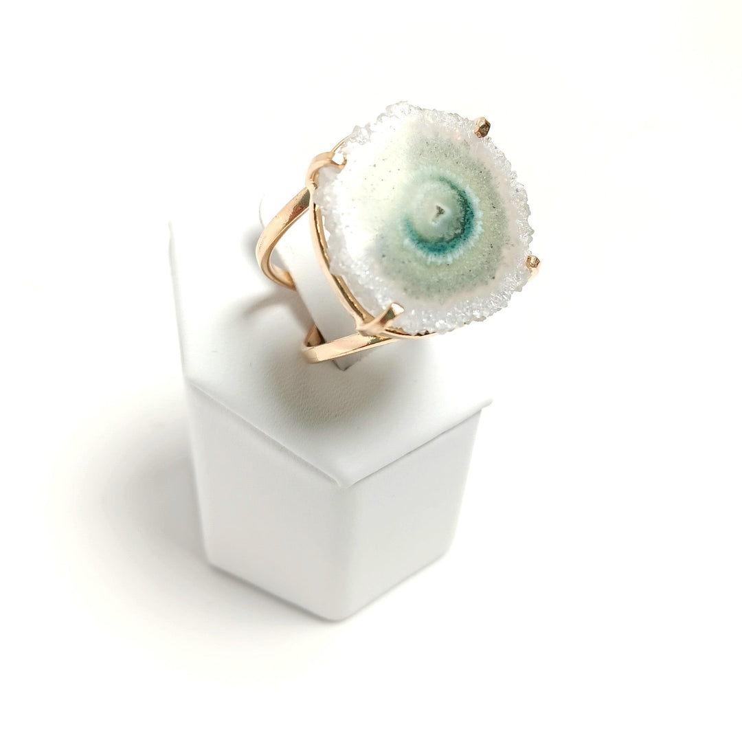 Agate Stalactite Slice Arc Ring | The Harmony Store Ring