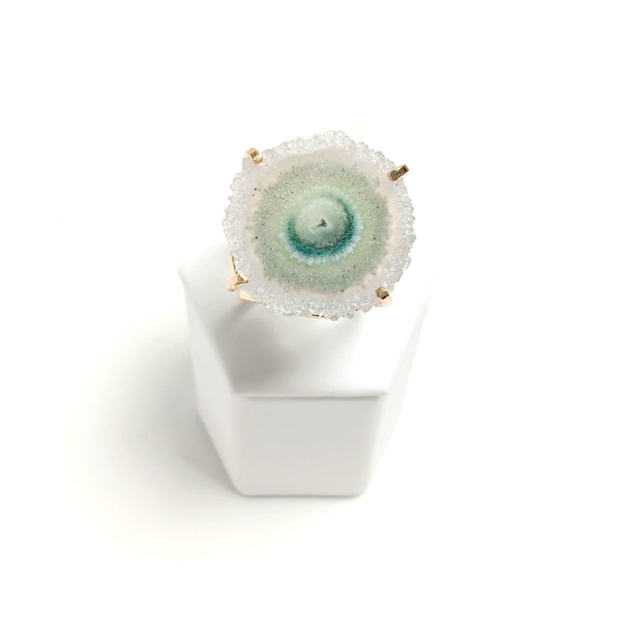 Agate Stalactite Slice Arc Ring | The Harmony Store Ring