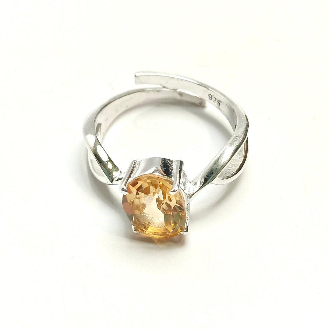 Sterling Silver Faceted Oval Ring Adjustable | The Harmony Store Faceted Oval : Adjustable